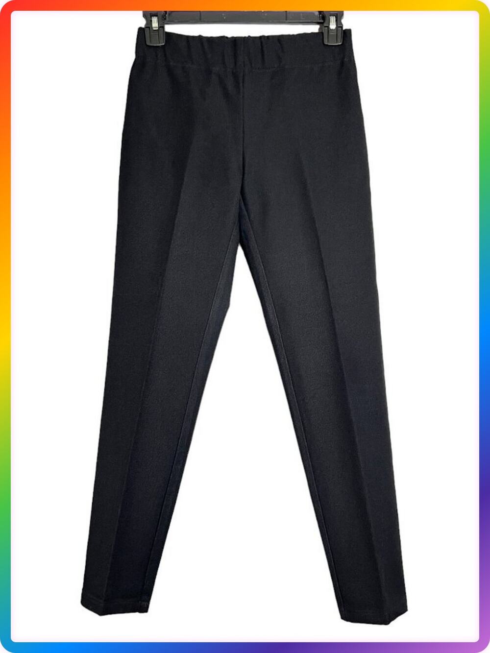 JOSEPH Gabardine Slim Pants SIZE US 4 Black Pull On Stretch Legging FRANCE